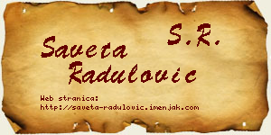 Saveta Radulović vizit kartica
